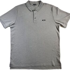 Oakley Mens Polo XL Gray Short Sleeve Cotton Blend Ellipse Logo Casual Golf